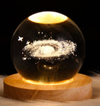 Crystal Ball Projection Lamp – USB Wooden Base Light - Thumbnail 11