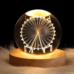 Crystal Ball Projection Lamp – USB Wooden Base Light - Thumbnail 9