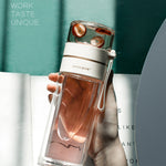 Glass Water Bottle with Tea Infuser – Filter Tea Separation 450ml Double Wall Leakproof Tea Bottle - Thumbnail 5