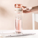 Glass Water Bottle with Tea Infuser – Filter Tea Separation 450ml Double Wall Leakproof Tea Bottle - Thumbnail 8