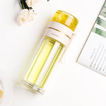 Glass Water Bottle with Tea Infuser – Filter Tea Separation 450ml Double Wall Leakproof Tea Bottle - Thumbnail 14