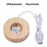 Crystal Ball Projection Lamp – USB Wooden Base Light - Thumbnail 7