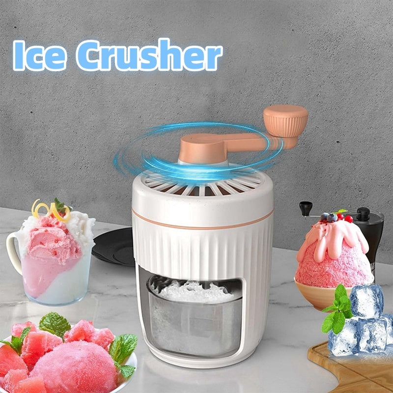 Hand-Cranked Ice Shaving Machine – Portable Snow Cone & Slushie Maker