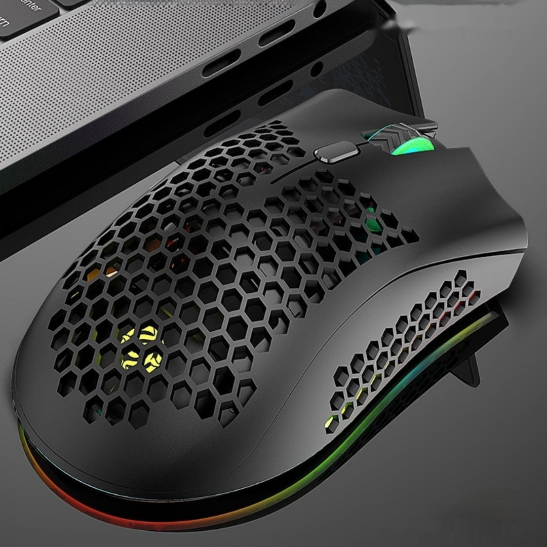 Hollow Out Game Luminous Wireless Charging Mouse – Desktop
