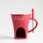 Mini Fondue Mug Set – Ceramic Chocolate & Cheese Melting Pot | Personal Warmer Cup Kitchen Gadget - Thumbnail 10