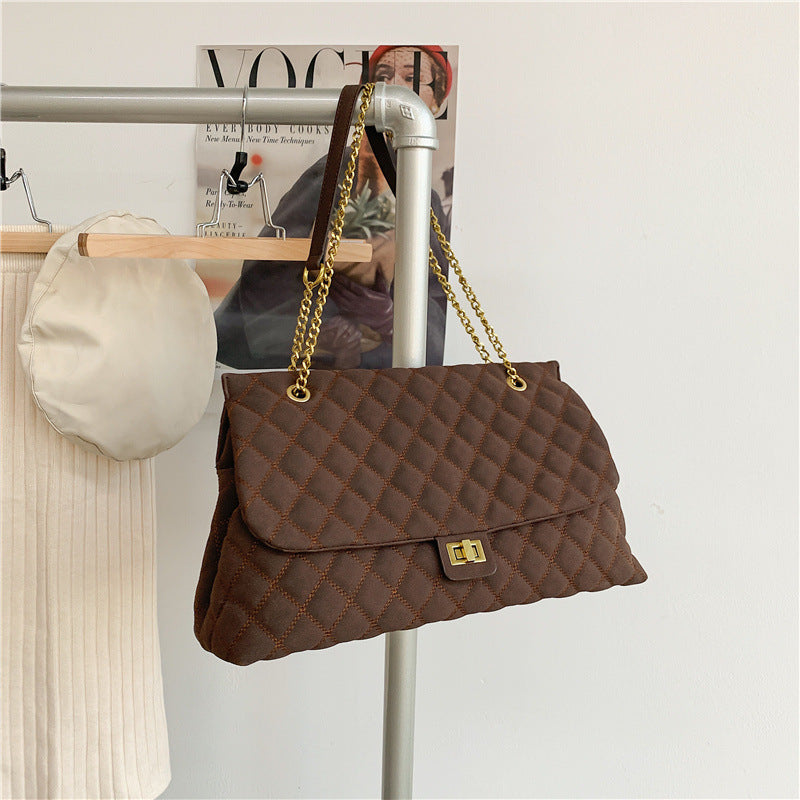 Womens Large Capacity PU Leather Chain Handbag Autumn Winter