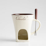 Mini Fondue Mug Set – Ceramic Chocolate & Cheese Melting Pot | Personal Warmer Cup Kitchen Gadget - Thumbnail 9