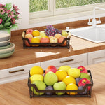 Two-Layer Fruit Storage Rack – Wooden Handle & Metal Basket - Thumbnail 7