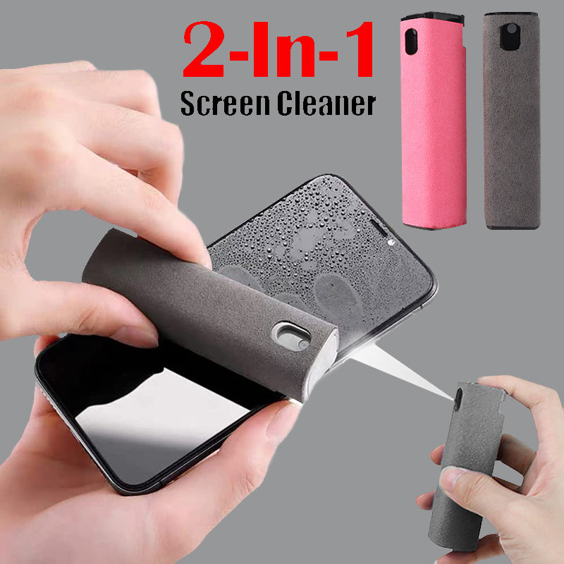 Portable Screen Cleaner Spray with Microfiber Wipe