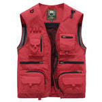 Men's 14-Pocket Tactical Mesh Vest for Hiking, Fishing, Photography – Lightweight Summer Outdoor Waistcoat - Thumbnail 10