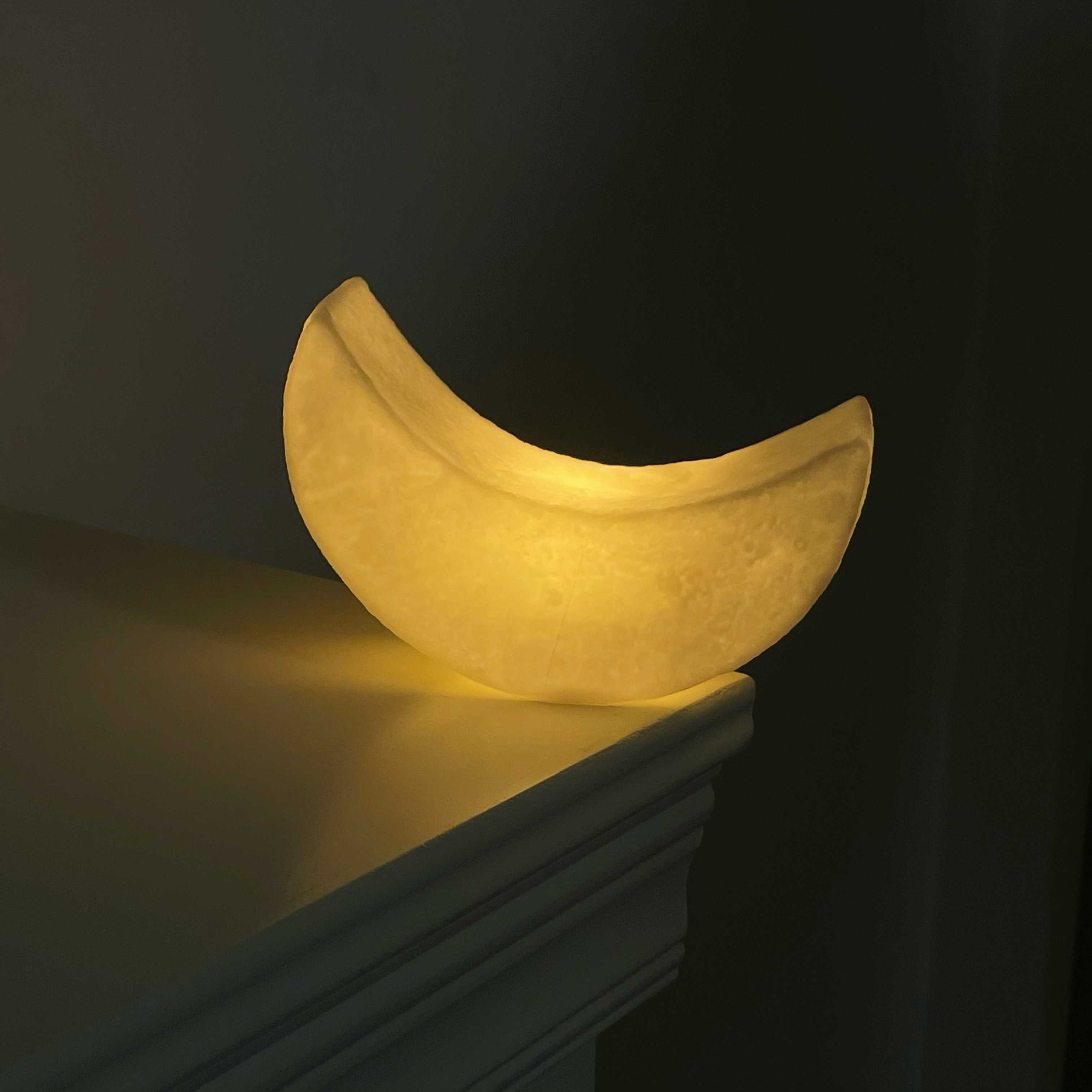 Moon Night Lamp – Creative Curved Desktop Bedside Ambient Light for Bedroom
