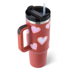 40oz Stainless Steel Insulated Tumbler with Handle & Straw – Spill-Proof Coffee Travel Mug for Car, Gym, Office, Valentine Gifts - Thumbnail 17