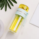 Glass Water Bottle with Tea Infuser – Filter Tea Separation 450ml Double Wall Leakproof Tea Bottle - Thumbnail 7
