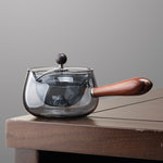 Rotary Glass Teapot with Infuser – Heat-Resistant Tea Maker - Thumbnail 2