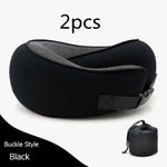 U Shaped Travel Neck Pillow Memory Foam Airplane & Car Cushion - Thumbnail 14