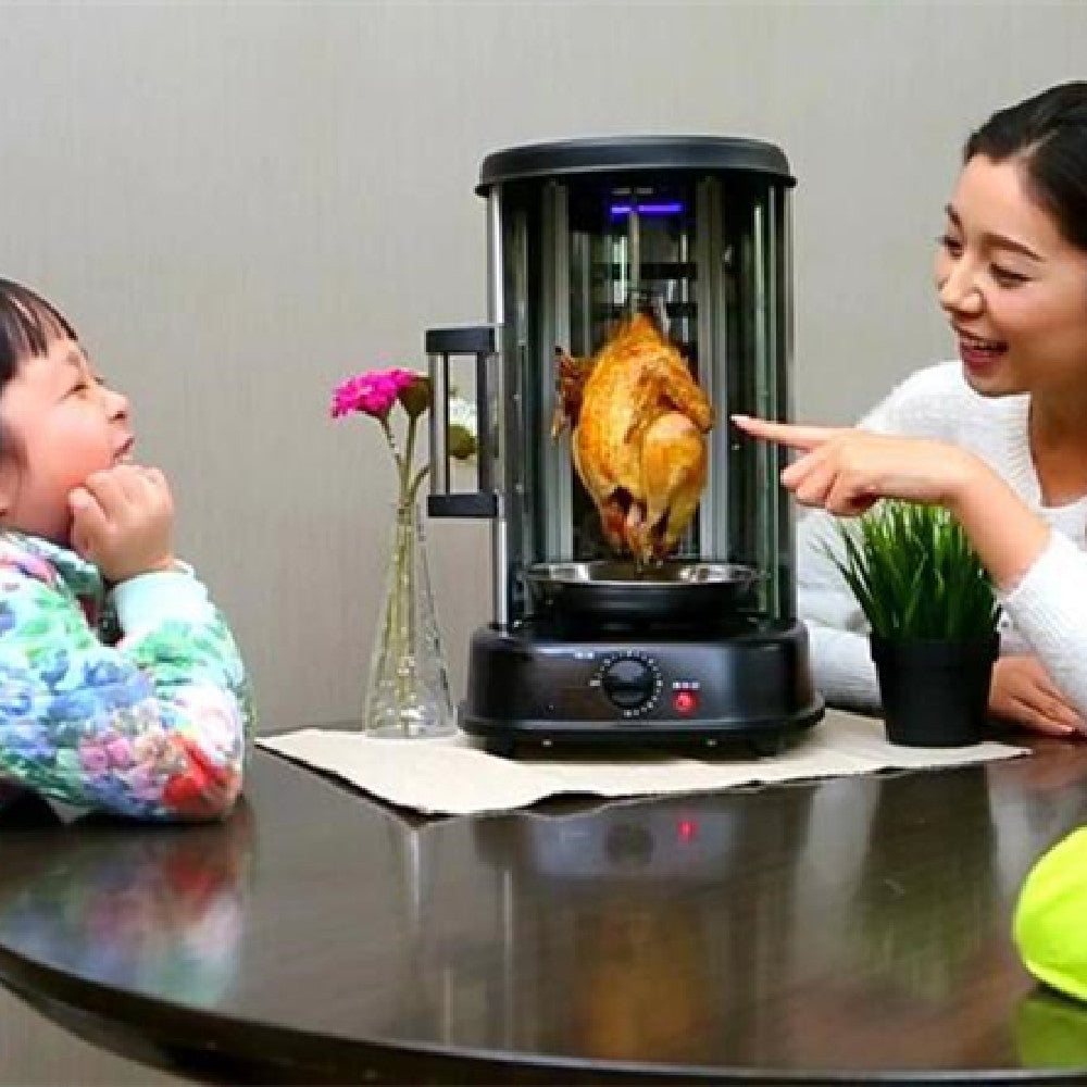 Home Electric Rotisserie Grill – Indoor Smokeless Chicken & Skewer Oven 21L