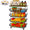 5-Layer Kitchen Organizer Rack – Metal & Wood Fruit Basket Stand with Wheels