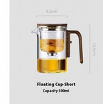 One Click Magnetic Teapot – Glass Tea Pot with Wood Handle & Inner Filter - Thumbnail 9