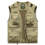 Men's 14-Pocket Tactical Mesh Vest for Hiking, Fishing, Photography – Lightweight Summer Outdoor Waistcoat - Thumbnail 9