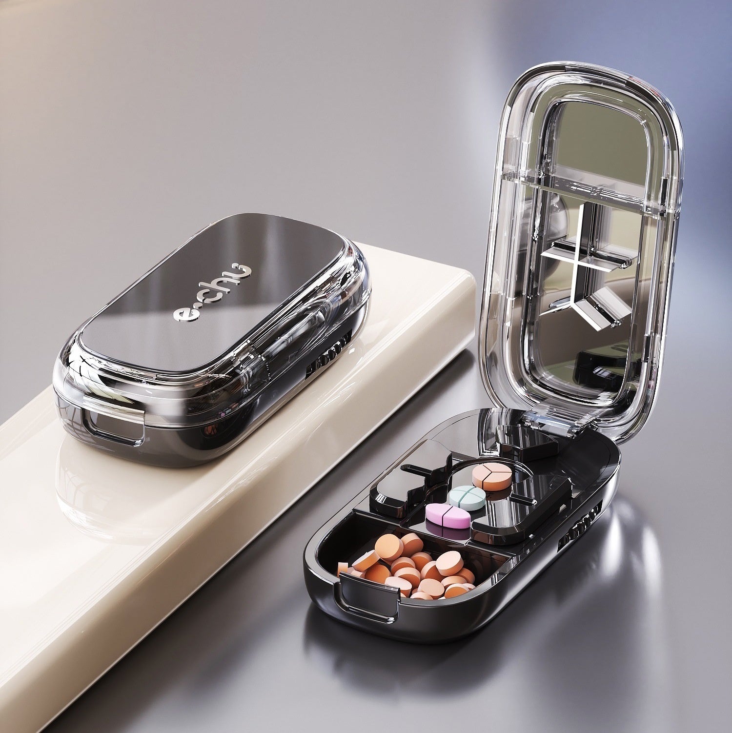Pill Cutter & Medicine Box – Portable Pill Storage & Cutter