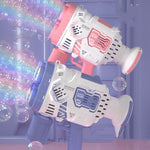 Electric Rocket Bubble Gun Machine with LED Lights – Rechargeable Space Bubble Blower Toy for Kids - Thumbnail 4