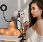 LED Selfie Ring Light for Live Adjustable Makeup Light-8cm Stand - Thumbnail 1