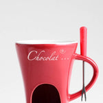 Mini Fondue Mug Set – Ceramic Chocolate & Cheese Melting Pot | Personal Warmer Cup Kitchen Gadget - Thumbnail 7