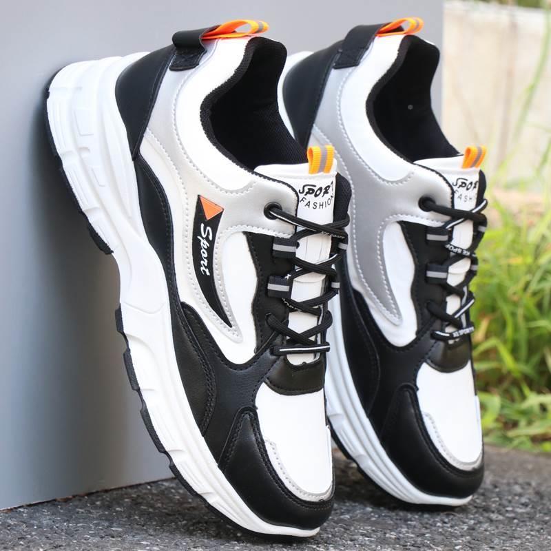 Men’s Leather Waterproof Sneakers – Casual Flat Heel Shoes