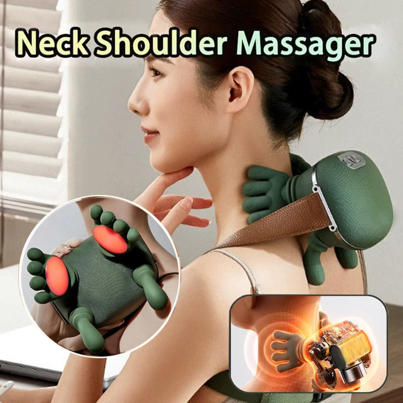 Electric Neck & Shoulder Massager – Wireless Heat & 4D Kneading Massage