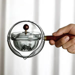 Rotary Glass Teapot with Infuser – Heat-Resistant Tea Maker - Thumbnail 10