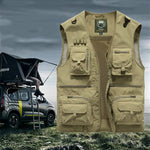 Men's 14-Pocket Tactical Mesh Vest for Hiking, Fishing, Photography – Lightweight Summer Outdoor Waistcoat - Thumbnail 4