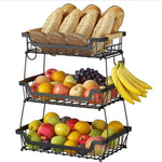 Two-Layer Fruit Storage Rack – Wooden Handle & Metal Basket - Thumbnail 6