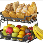 Two-Layer Fruit Storage Rack – Wooden Handle & Metal Basket - Thumbnail 8