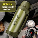 Car Portable Large Insulated Water Bottle – Stainless Steel Thermal Travel Flask (1200ml / 1900ml) - Thumbnail 7