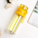 Glass Water Bottle with Tea Infuser – Filter Tea Separation 450ml Double Wall Leakproof Tea Bottle - Thumbnail 15