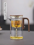One Click Magnetic Teapot – Glass Tea Pot with Wood Handle & Inner Filter - Thumbnail 3