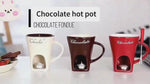 Mini Fondue Mug Set – Ceramic Chocolate & Cheese Melting Pot | Personal Warmer Cup Kitchen Gadget - Thumbnail 11